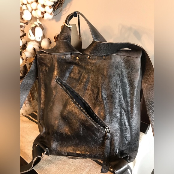 NWT Bed Stu Howie Leather Backpack Black Lux Rustic Retail $365 - Picture 4 of 16